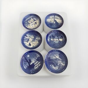 6 VTG Royal Copenhagen Blue Christmas Plates 1969, 1970, 1971, 1972, 1974, 1976